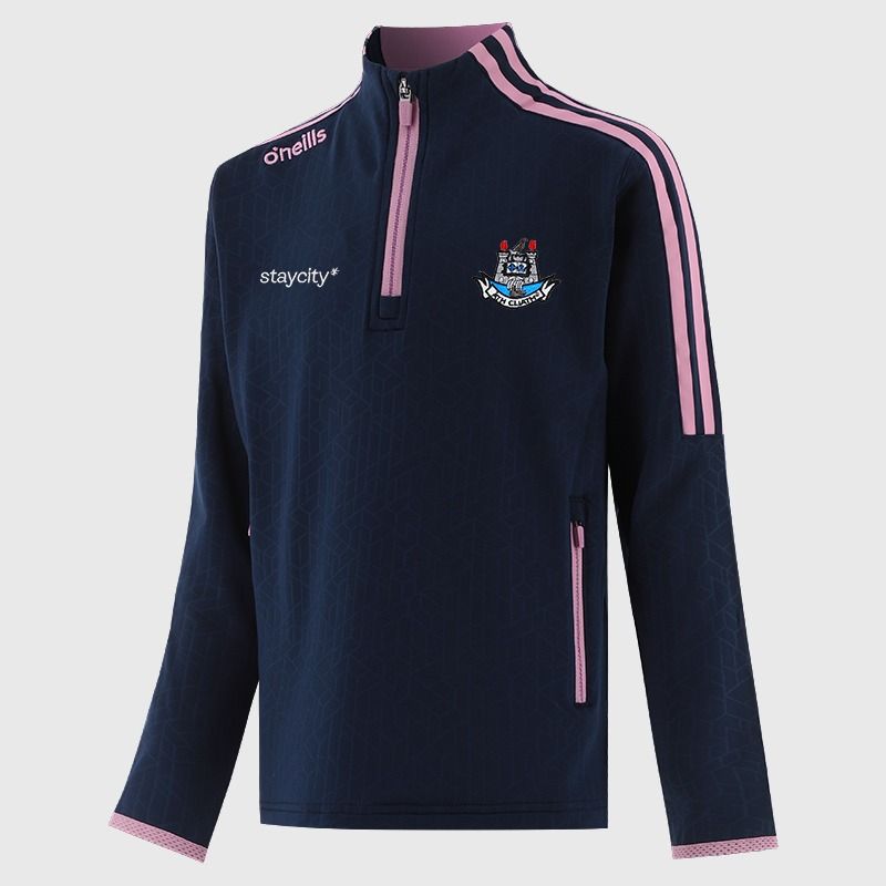 Dublin GAA Kids' Hydra Brushed Half Zip Top Navy / Pink from O’Neills Sportswear