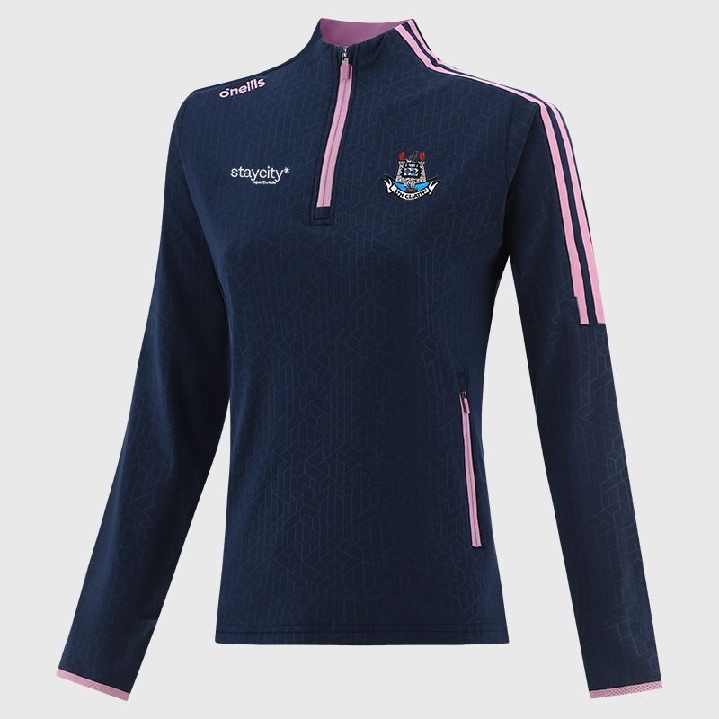 Dublin GAA Women's Hydra Brushed Half Zip Top Navy / Pink from O’Neills Sportswear