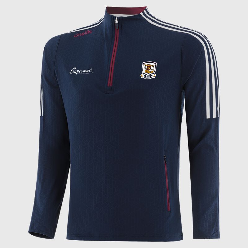 Galway GAA Men's Hydra Brushed Half Zip Top Navy / Maroon from O’Neills Sportswear