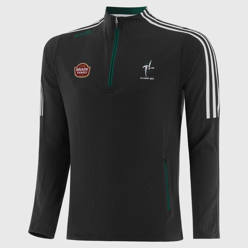 Kildare GAA Kids' Hydra Brushed Half Zip Top Black from O’Neills Sportswear