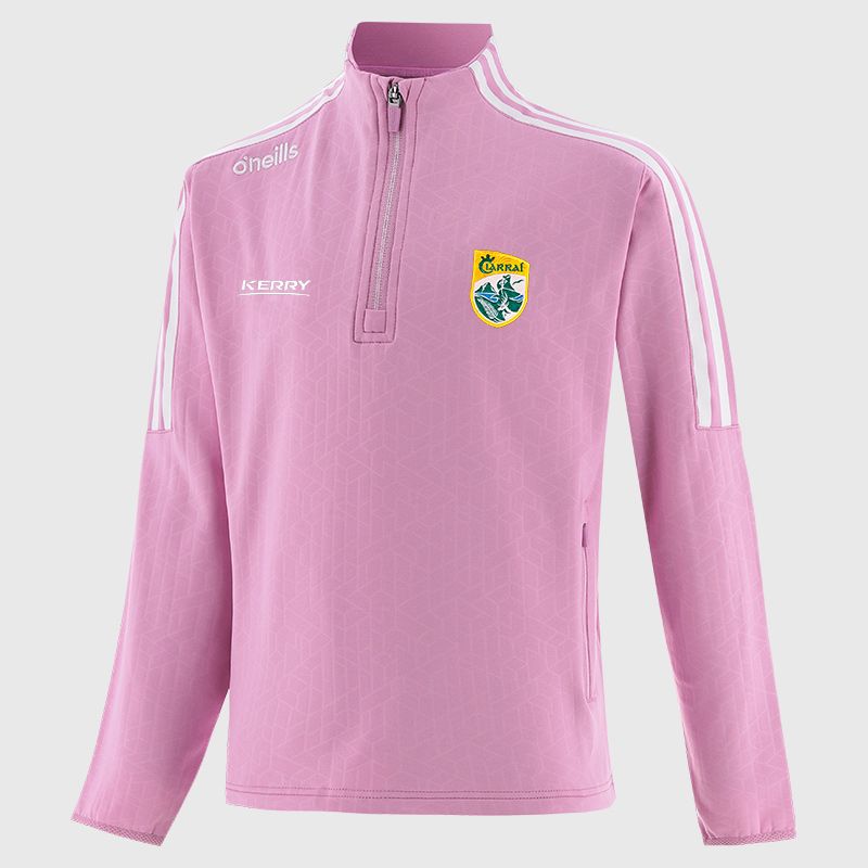 Kerry GAA Kids' Hydra Brushed Half Zip Top Pink from O’Neills Sportswear