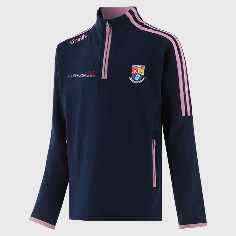 Longford GAA Kids' Hydra Brushed Half Zip Top Navy from O’Neills Sportswear