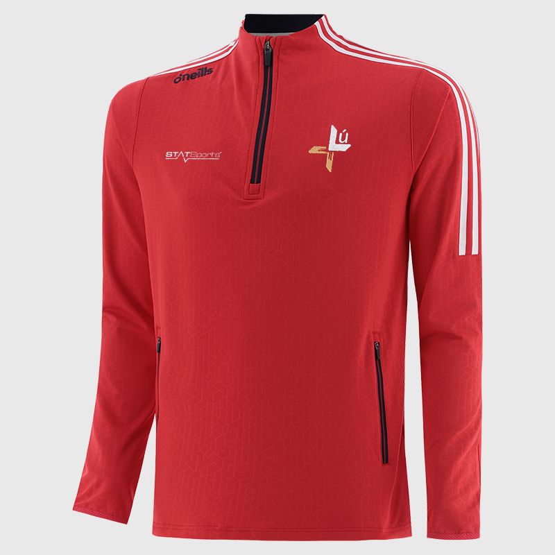 Louth GAA Kids' Hydra Brushed Half Zip Top Red from O’Neills Sportswear