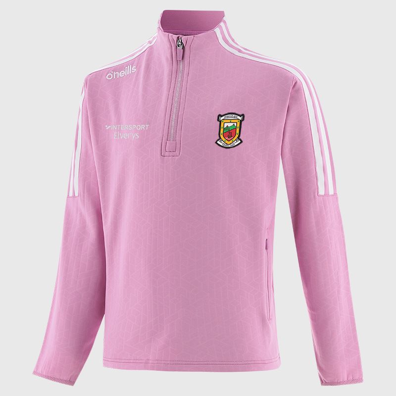 Mayo GAA Kids' Hydra Brushed Half Zip Top Pink from O’Neills Sportswear