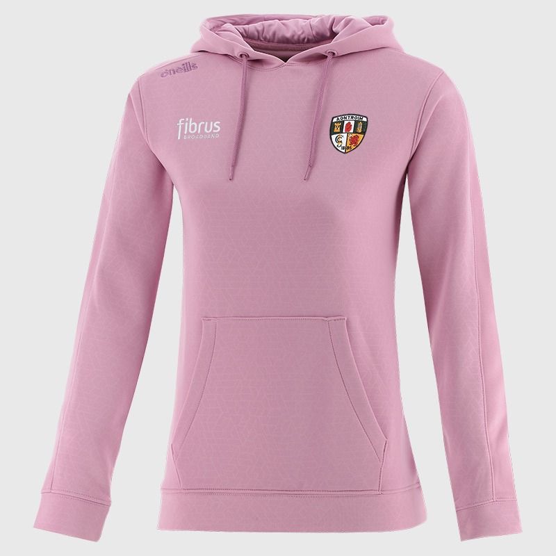 Antrim GAA Women's Hydra Tech Fleece Pullover Hoodie Pink from O’Neills