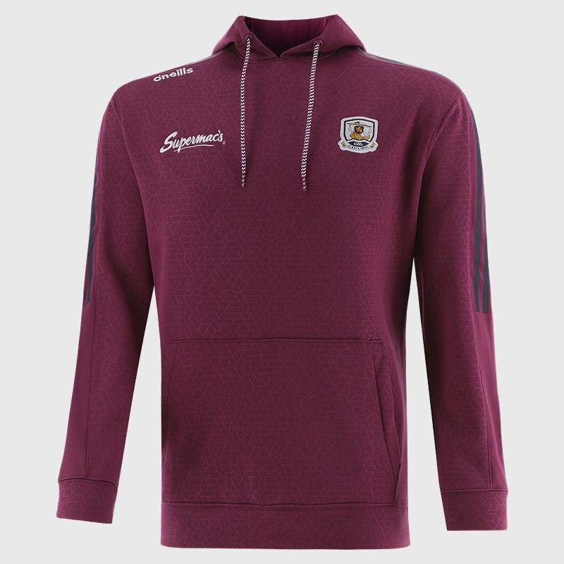 Galway GAA Men's Hydra Tech Fleece Pullover Hoodie Maroon from O’Neills