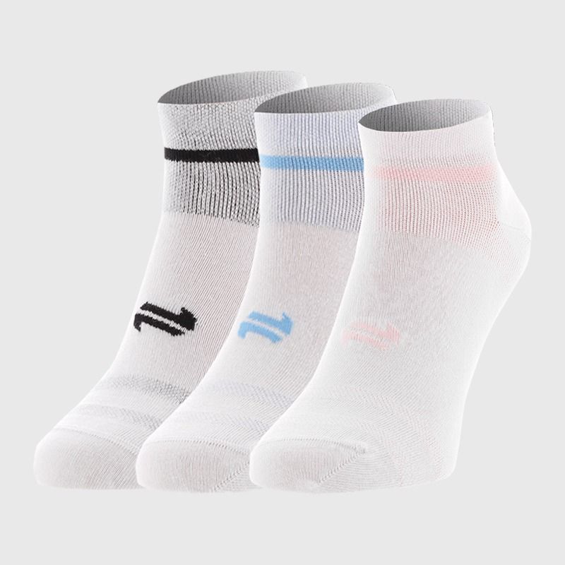White Multi Women's Cushioned Low Trainer Socks 3 Pack with O’Neills branding.