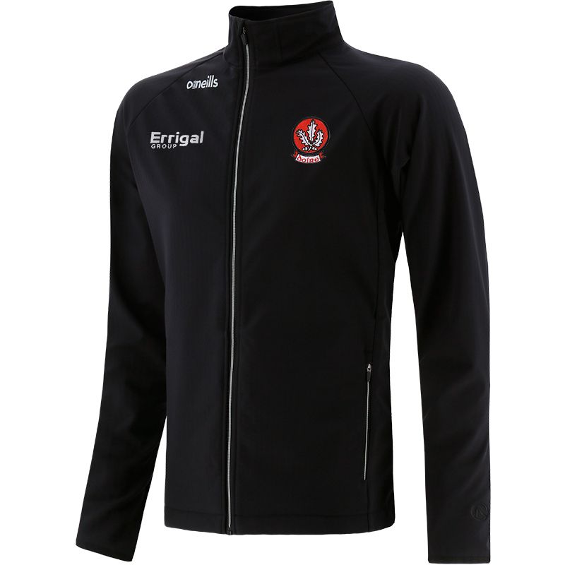 Black Men's Derry Idaho Softshell Jacket with county crest and zip pockets by O’Neills.