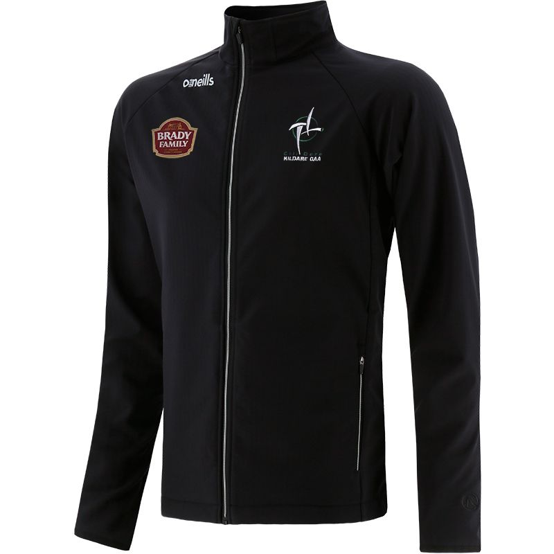 Black Men's Kildare Idaho Softshell Jacket with county crest and zip pockets by O’Neills.