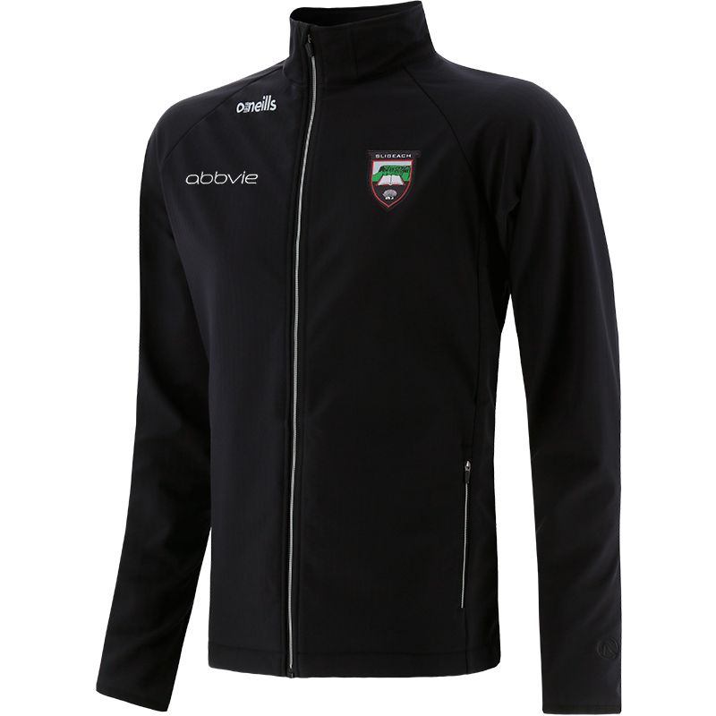 Black Men's Sligo Idaho Softshell Jacket with county crest and zip pockets by O’Neills.