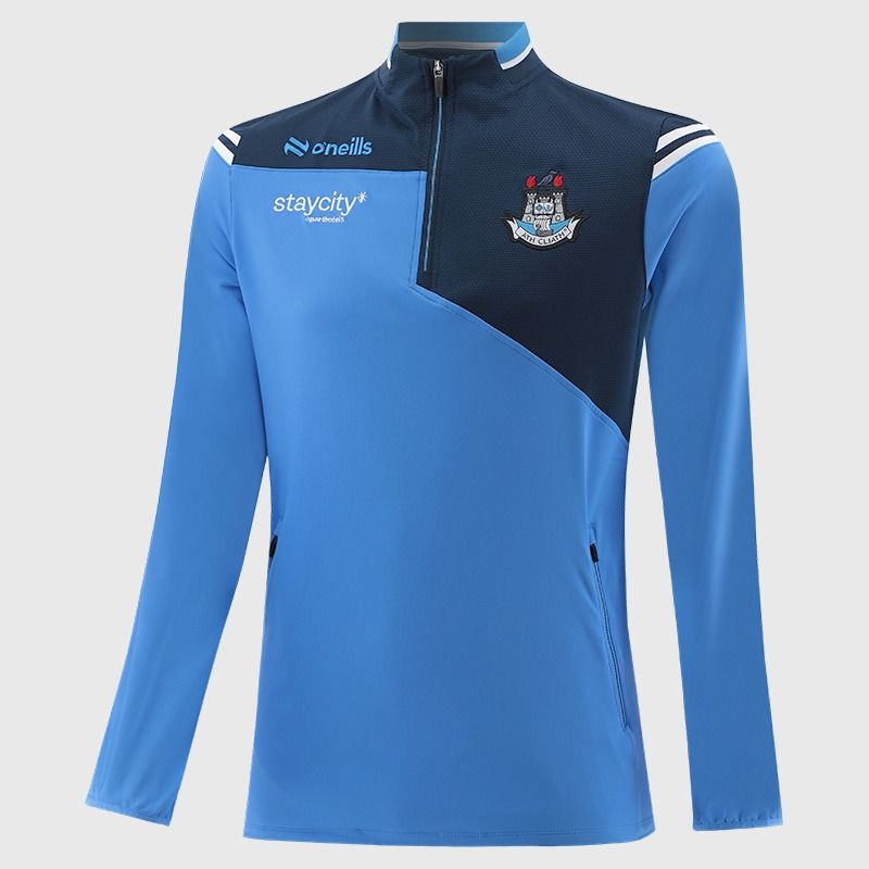 O’Neills Dublin GAA Kids' Joyce Half Zip Top Sky with official crest