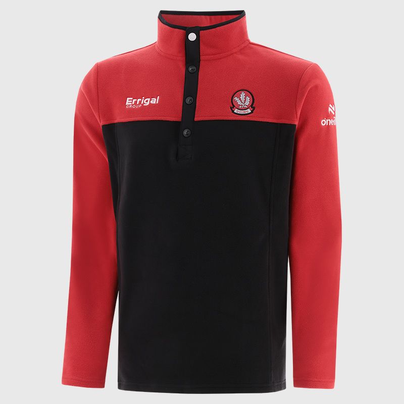 Derry GAA Men's Kai Snap Button Fleece Red/ Black from O’Neills 