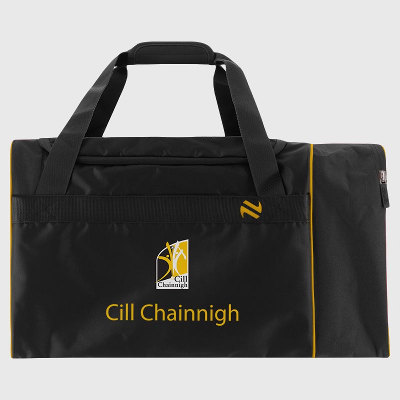 Black Kilkenny GAA Kent Holdall Bag with zip compartments and removeable shoulder strap by O’Neills.