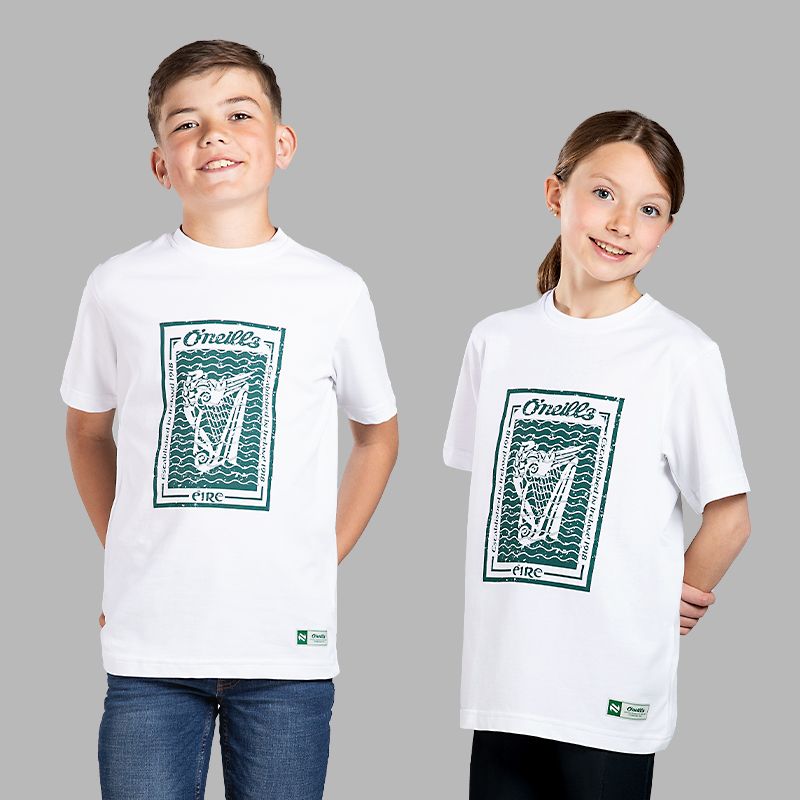 White A Chara Harp T-Shirt by O’Neills.