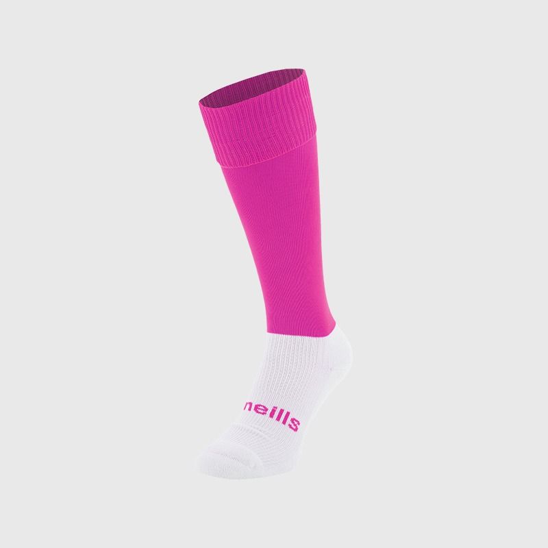Pink Koolite Max socks with a white foot from O'Neills