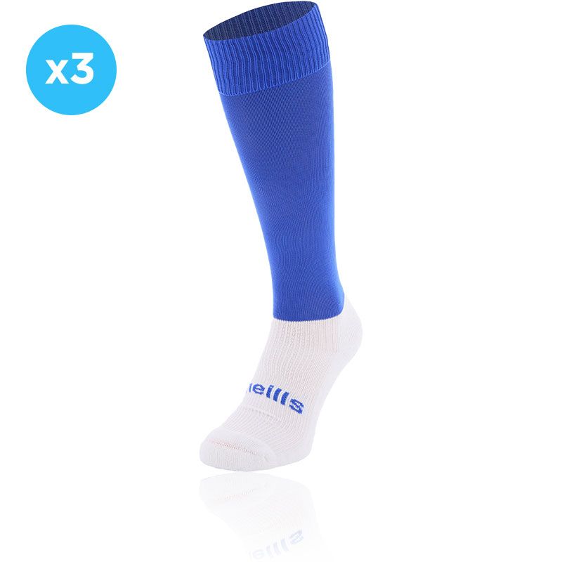 Kids’ Royal knee high sports socks 3 Pack with seamless toe and cushioned soles by O’Neills.