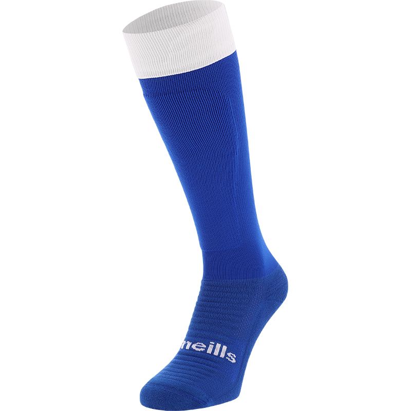 Royal and White Koolite Max Elite Long Sports Socks with extra long turnover top by O’Neills. 