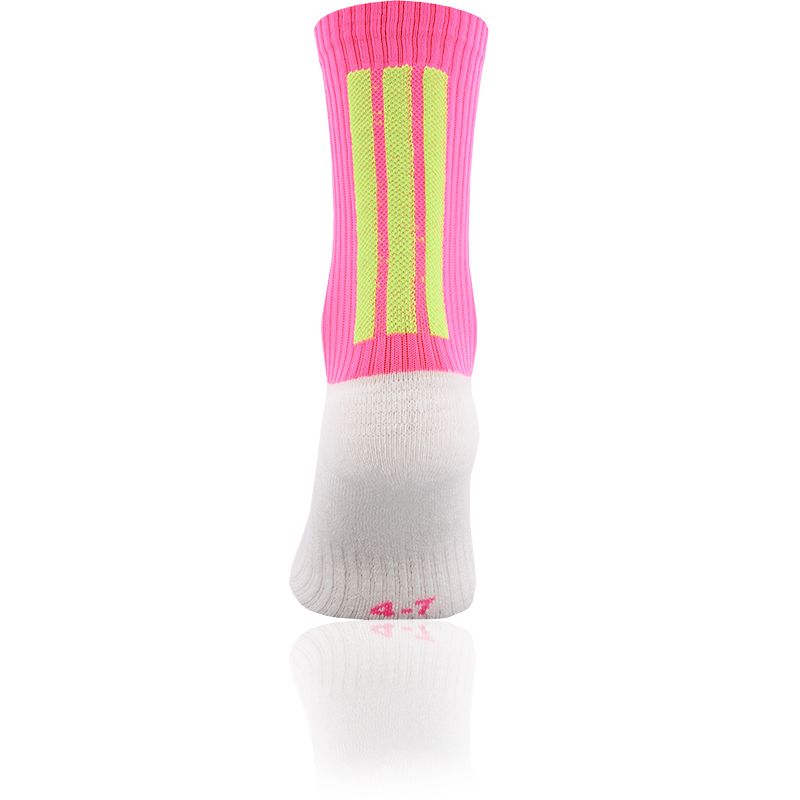 pink and green Koolite Max socks with a white foot from O'Neills