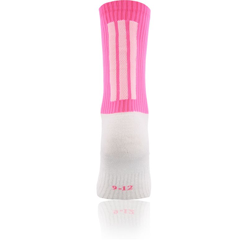 Pink and White Koolite max midi socks with ankle and arch support by O'Neills.