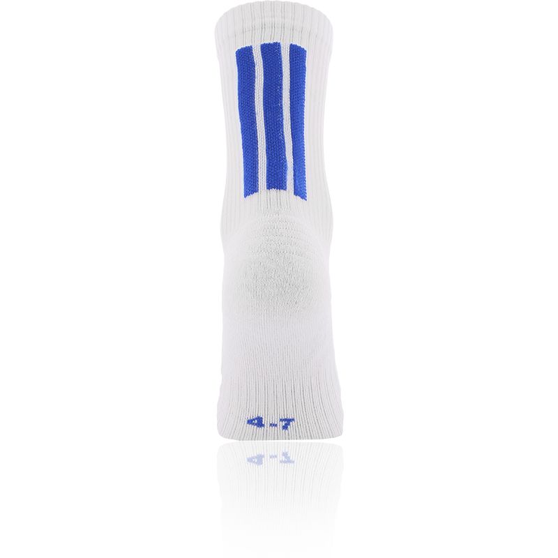 white and royal Koolite Max kids' socks with 3 stripes from O'Neills