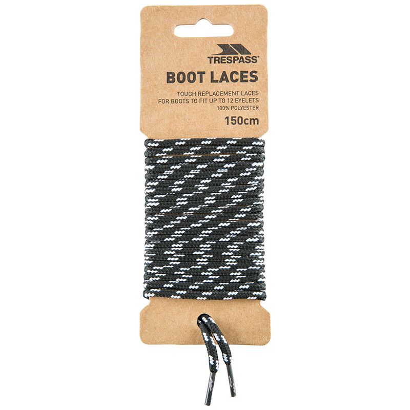 black Trespass boot laces, 150cm in length from O'Neills