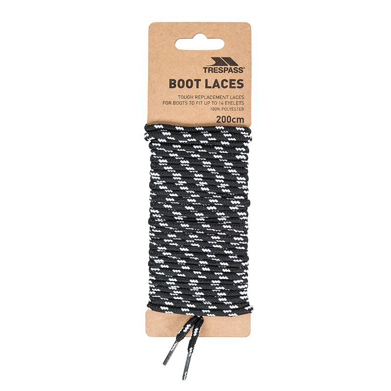 black Trespass boot laces, 200cm in length from O'Neills