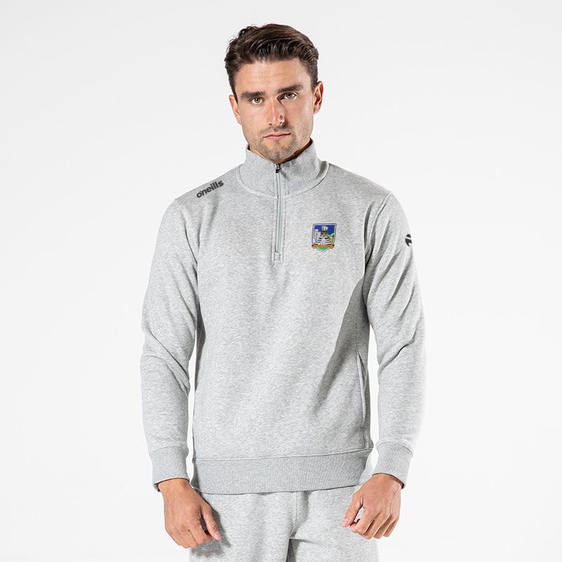Limerick GAA Grey Men’s Evolve Fleece half zip sweatshirt with ribbed collar and two side pockets by O’Neills.