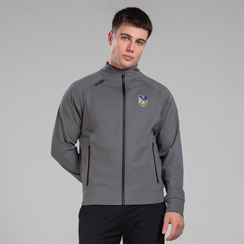Dark Grey Men’s Limerick GAA Quantum Fleece Full Zip Top with zip pockets and Limerick GAA crest by O’Neills.