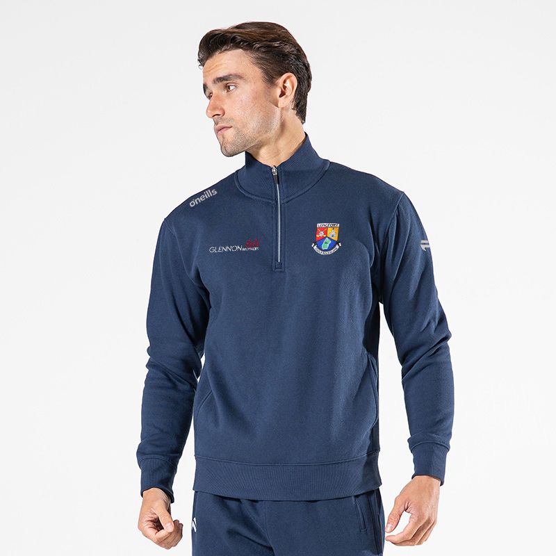 Longford GAA Navy Men’s Evolve Fleece half zip sweatshirt with ribbed collar and two side pockets by O’Neills.