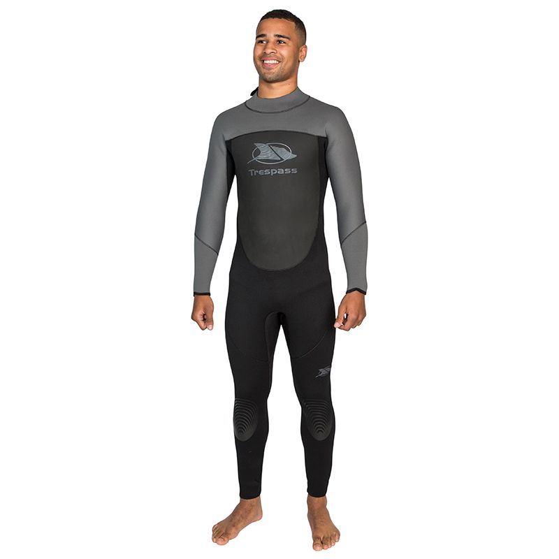 Men's Black Trespass Diver 5MM Full Wetsuit, with internal key stash from O'Neills.