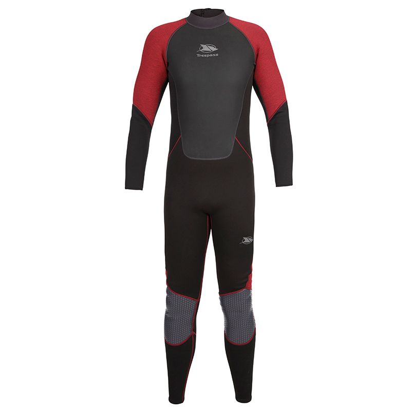 Men's Black Trespass Nitrox 3MM Full Length Wetsuit, with Grey Trespass Print from O'Neills.