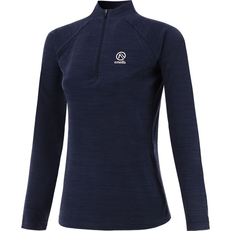 Marine women’s half zip midlayer top with shaped waist and reflective logo by O’Neills.