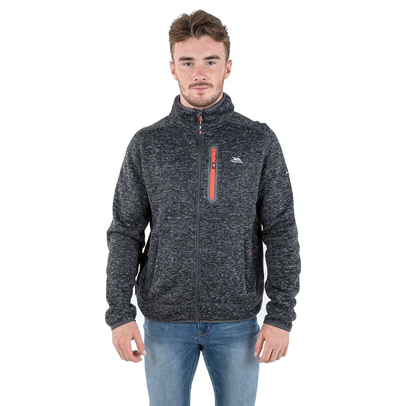 Men's Black Trespass Bingham Fleece Jacket, with 3 Zip Pockets from O'Neills.