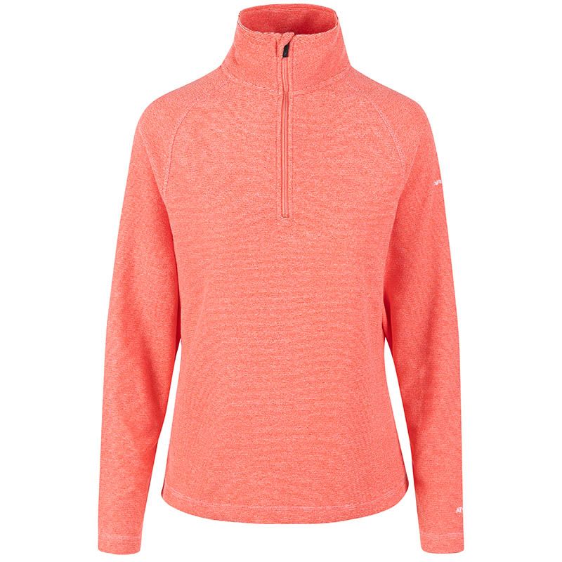 Women's Trespass fleece half zip top in peach available from O'Neills.