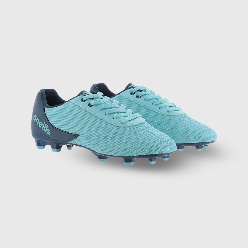 Blue O’Neills Meteor football boots with moulded studs and lace closure by O’Neills.