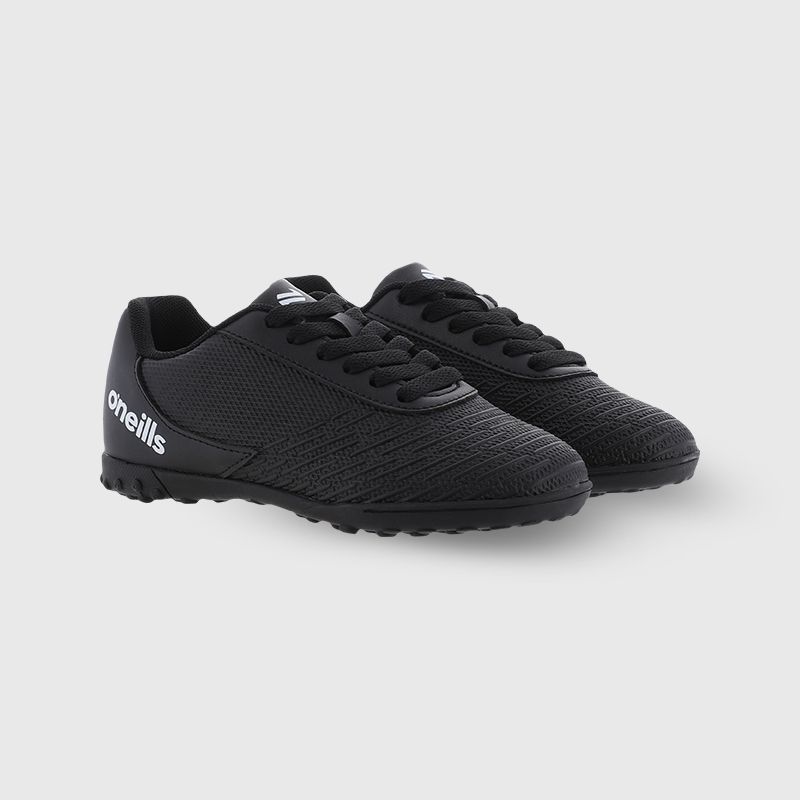 Black and White O’Neills Meteor Pre-School Astro Turf Laced Football boots.