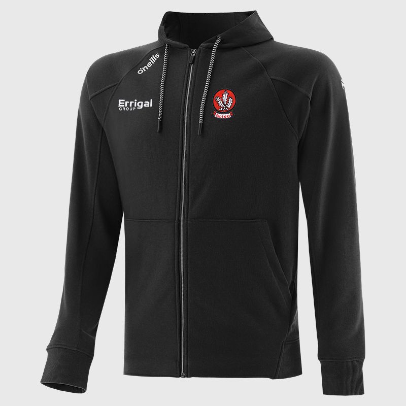 Derry GAA Men's Momentum Fleece Full Zip Hoodie Black from O’Neills Sportswear
