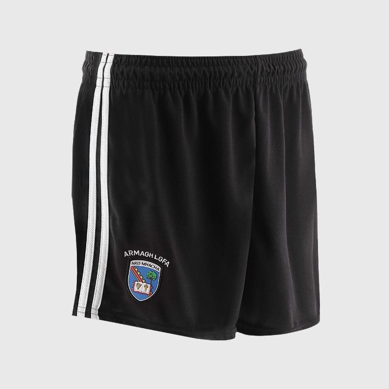 Black Armagh LGFA Kids' Goalkeeper Shorts by O’Neills.