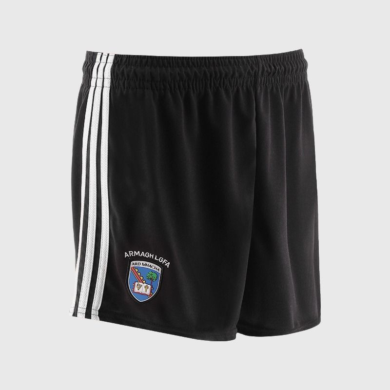 Black Armagh LGFA Kids' Goalkeeper Shorts by O’Neills.