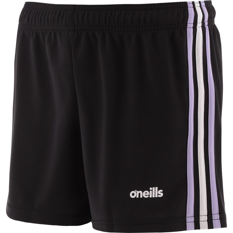 Black Kids' Mourne Training Shorts with 3 stripe detail from O'Neills