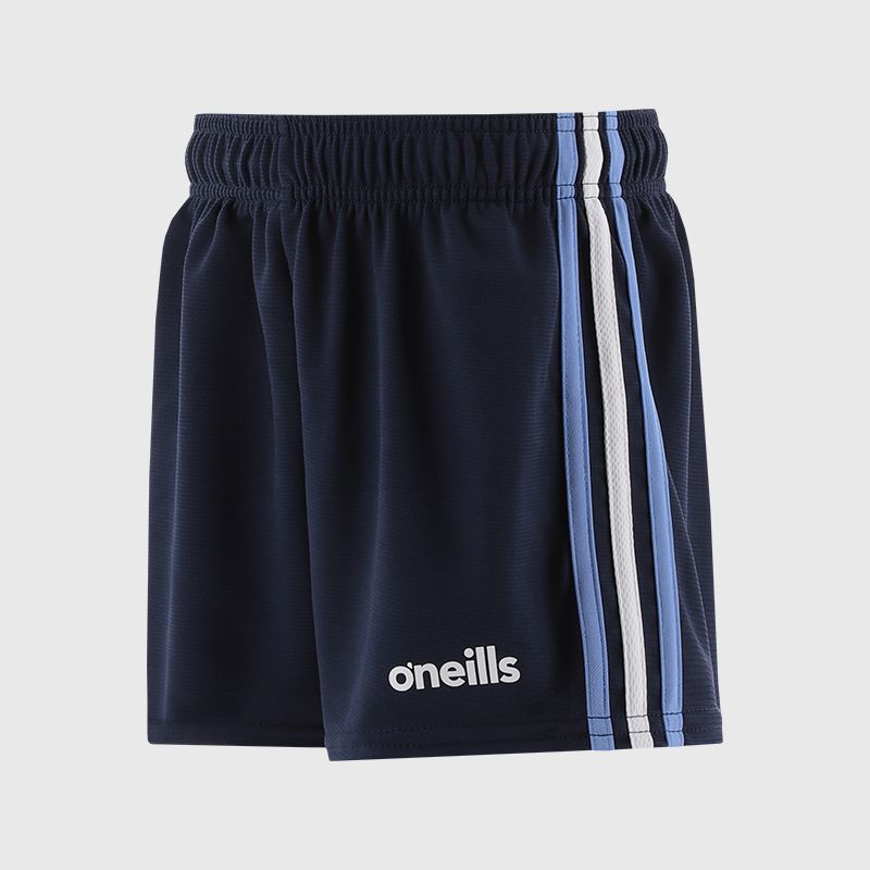 Navy Kids' Mourne Shorts with stripe detail from O'Neills.
