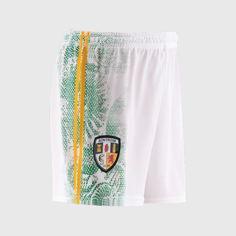 White Antrim GAA Men's Alternative Shorts by O’Neills.