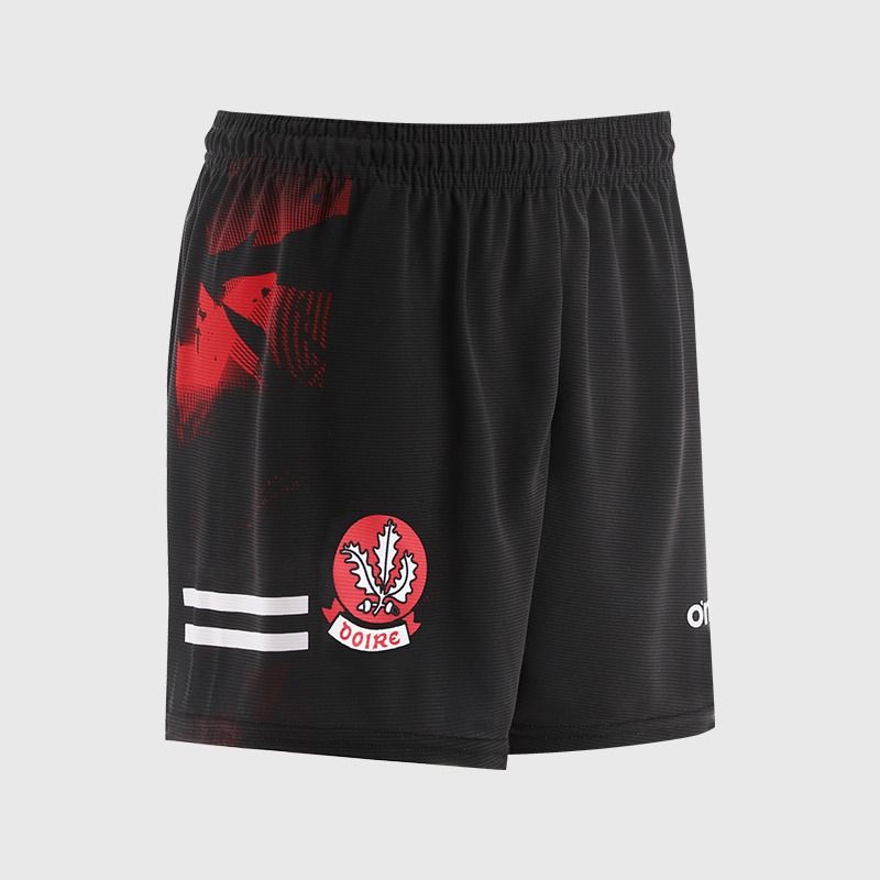 Black Derry GAA Kids' Training Shorts by O’Neills.