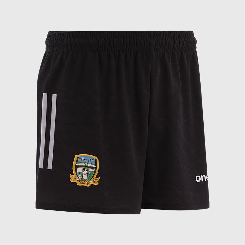 Black Meath GAA Goalkeeper Shorts with stripe detail on leg by O’Neills.