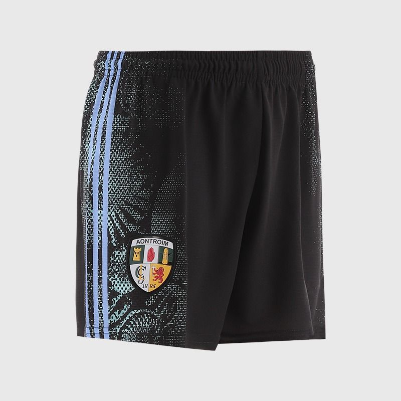 Black Antrim GAA Alternative Goalkeeper Shorts by O’Neills.