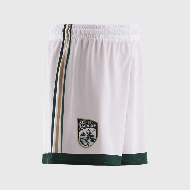White Kerry GAA Kids' Home Shorts by O’Neills.