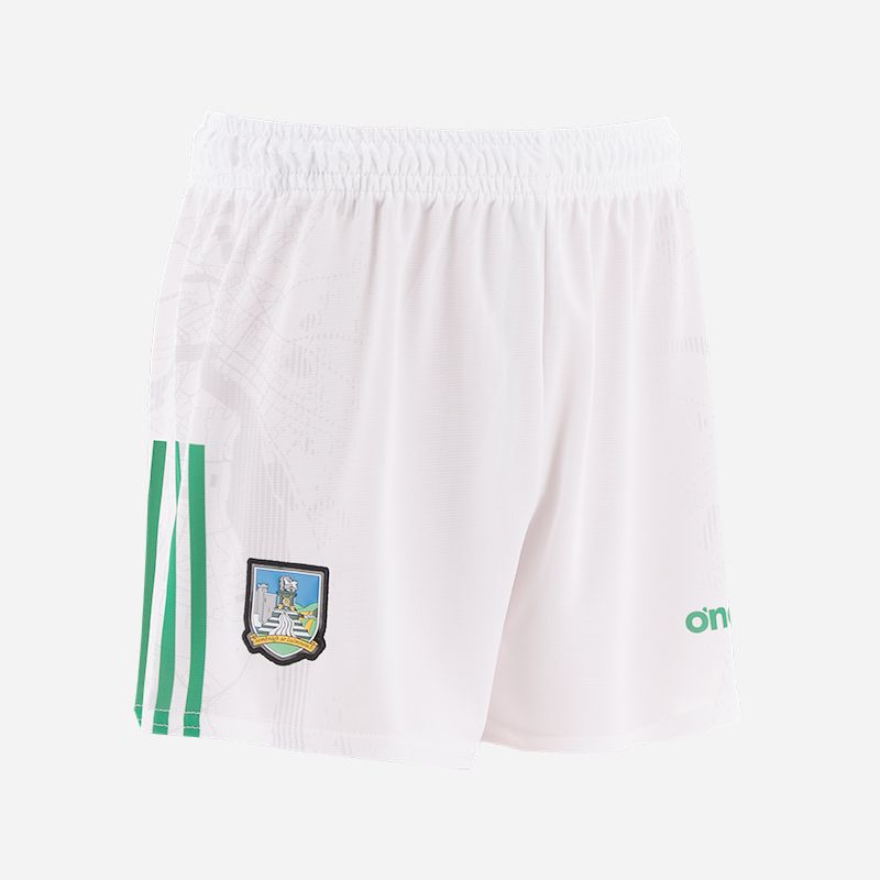 White Limerick GAA Home Shorts 2025 by O'Neills.