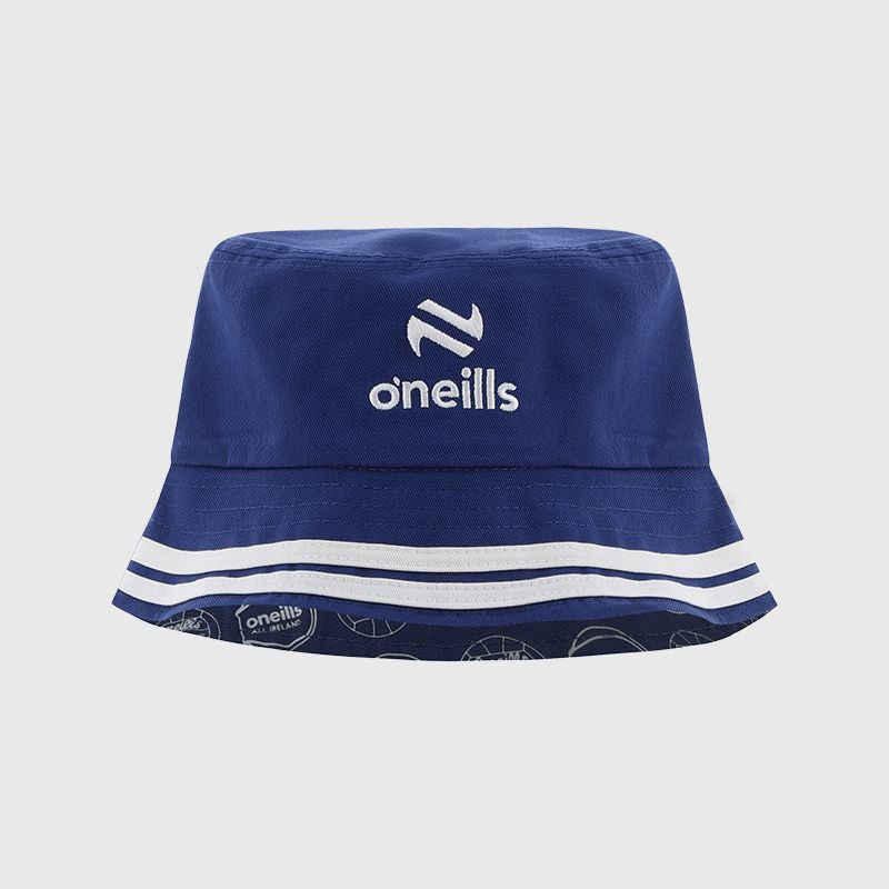 Royal Mourne Reversible Bucket Hat from O’Neills Sportswear with Gaelic Football & Hurling Ball pattern.