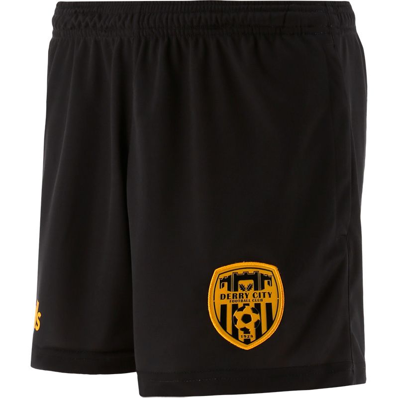 Black / Amber Derry City FC Kids' Muir Shorts from o'neills.