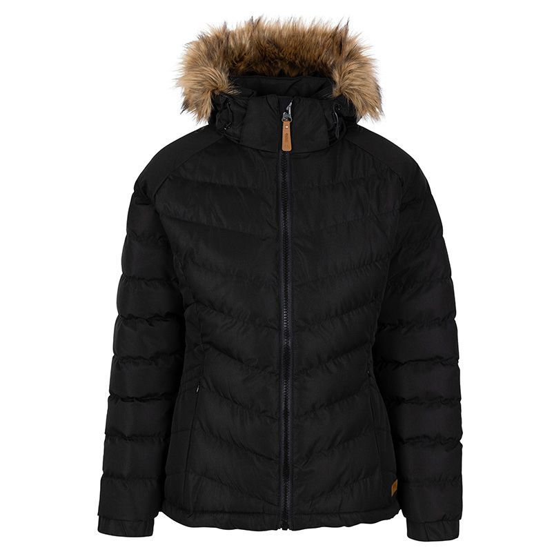 Black Trespass Women's Nadina Jacket, with an Adjustable Zip off Hood from O'Neill's.
